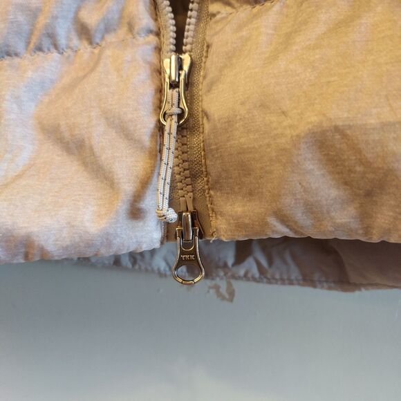 Eddie Bauer Womens Packable Down Winter Coat M Beige Hooded Puffer Parka - Picture 5 of 10